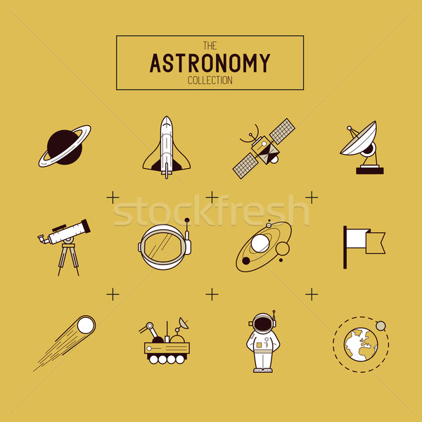 Astronomia wektora złota kolekcja przestrzeni Zdjęcia stock © solarseven