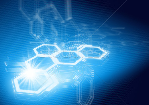 Communicatie technologie abstract ontwerp Blauw wetenschap Stockfoto © solarseven