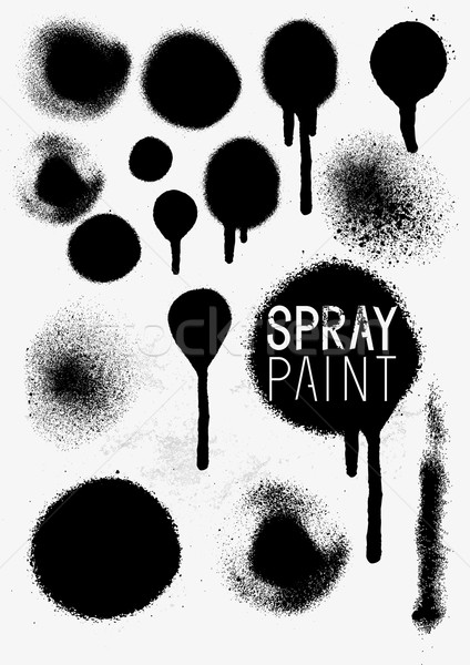 Foto stock: Preto · tinta · spray · conjunto · pintar · spray