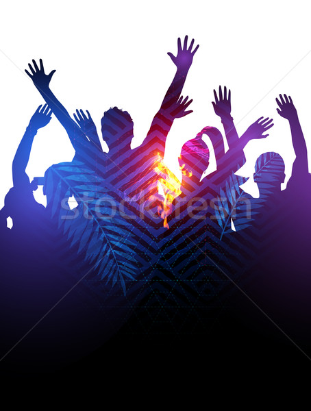 Verdubbelen blootstelling partij menigte effect reusachtig Stockfoto © solarseven