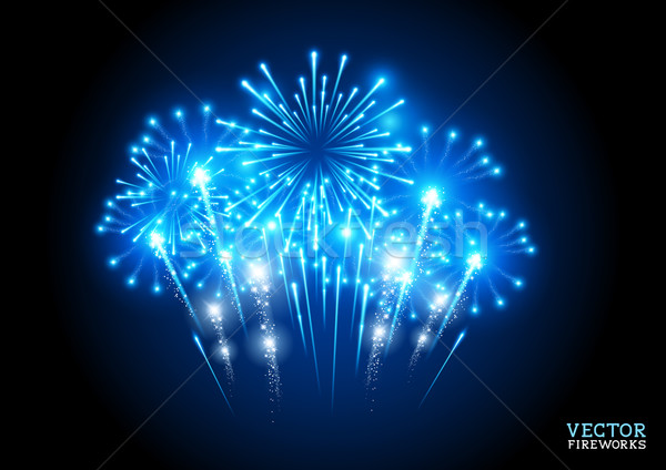 Mare focuri de artificii afişa incendiu fundal verde Imagine de stoc © solarseven