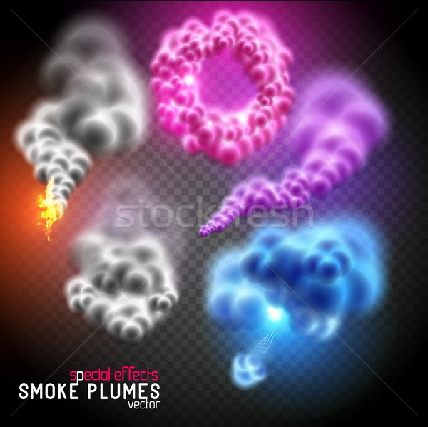 Fantastisch Vektor Rauch farbenreich Ringe fluffy Stock foto © solarseven