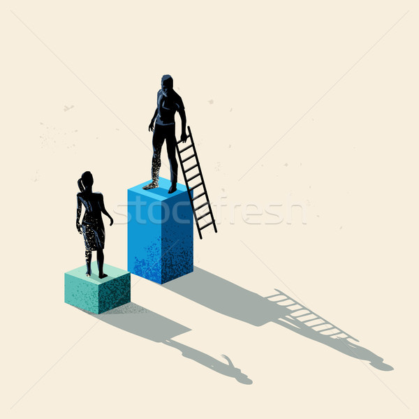 Geslacht man vrouwen hoogte business gelijk Stockfoto © solarseven