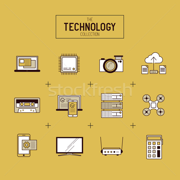 Technologie vecteur ensemble or modernes [[stock_photo]] © solarseven