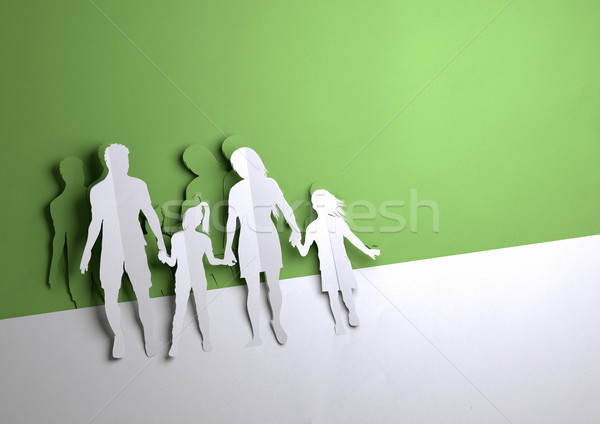 Paper Art - Happy Young Family  Stock photo © solarseven