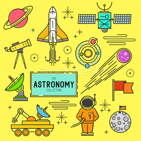 Astronomy Vector Icon Set Stock photo © solarseven