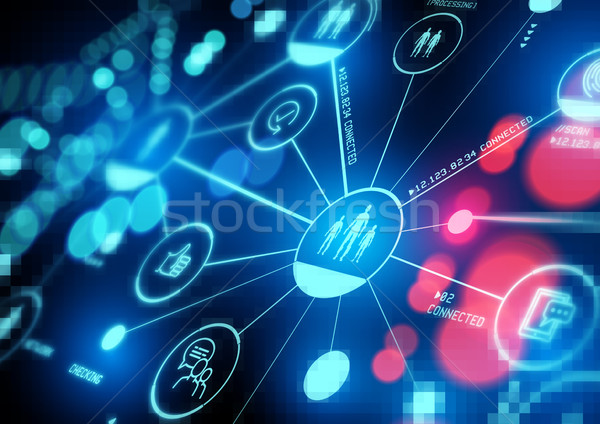 Stock foto: Netzwerk · Menschen · Daten · Technologie · Illustration · Studie