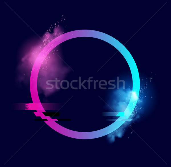 Kreis Funken Rauch beleuchtet Wirkung minimal Stock foto © solarseven