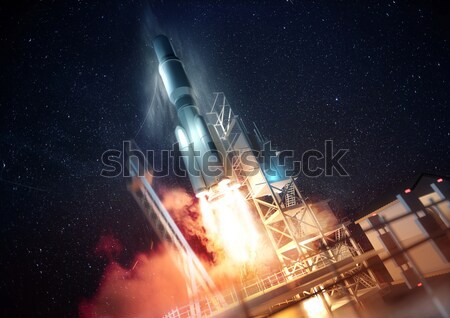 Space Rocket on Launch Platform Stock photo © solarseven