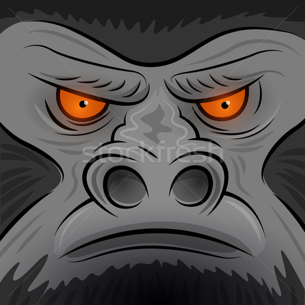 Carré gorille ape visage yeux design Photo stock © solarseven