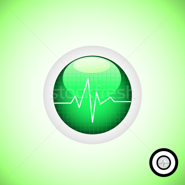 Médico botão preto e branco ícone versão tecnologia Foto stock © solarseven