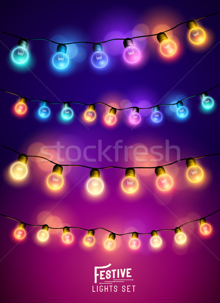 Christmas Fairy Lights Set Stock photo © solarseven