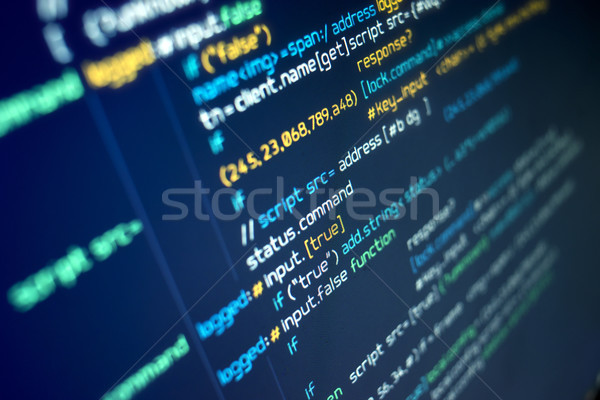 Computer codifica moderno programmazione fonte codice Foto d'archivio © solarseven