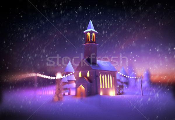 Festive Christmas Church Stock photo © solarseven