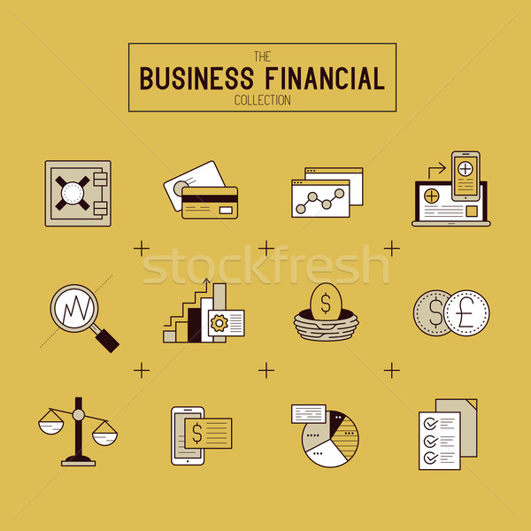 Business Financial Icon Set Stock photo © solarseven