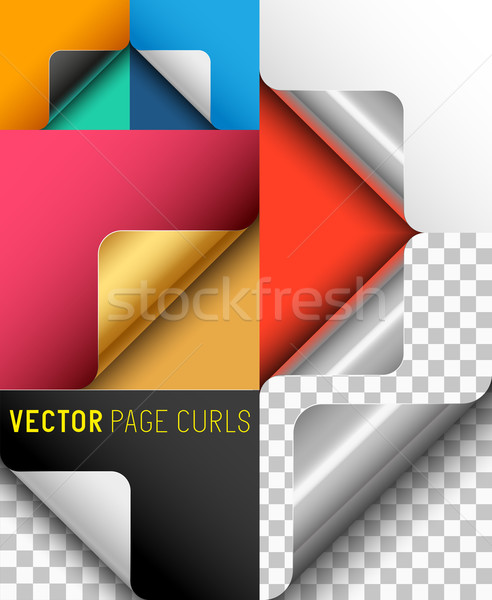 Vector Paper Page Curl Set Stock photo © solarseven