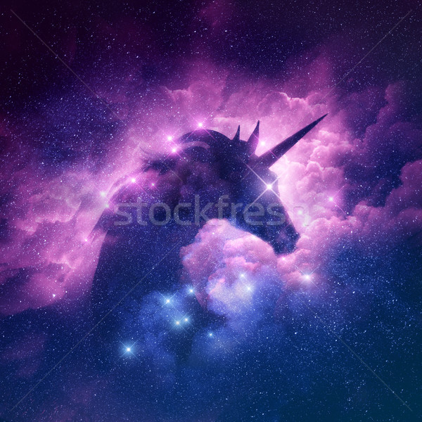 Nevelvlek silhouet Galaxy wolk achtergrond fairy Stockfoto © solarseven