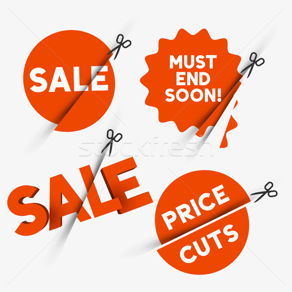 Verkauf Zeichen Ermäßigung Symbole rot Preis Stock foto © solarseven