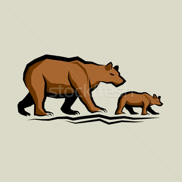 Stock photo: Brown Bear and Cub