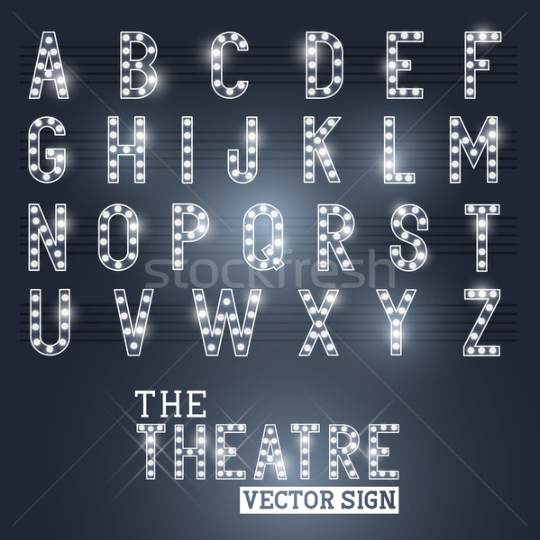 Teatr podpisania alfabet czarujący moda kina Zdjęcia stock © solarseven