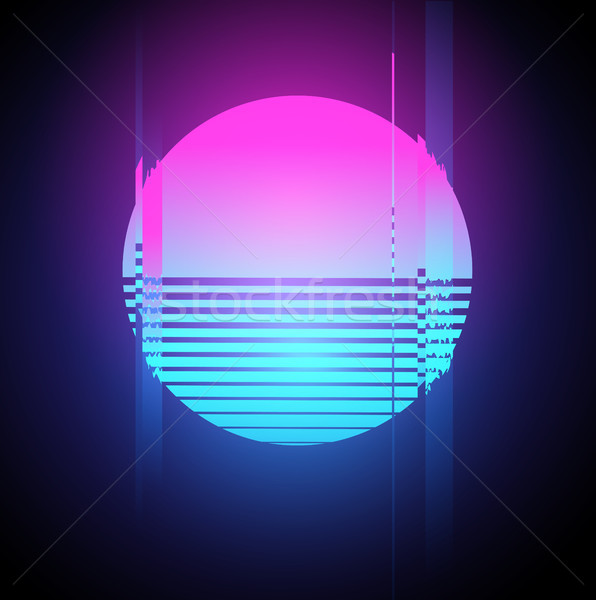 Neon Sun Glitch Effect Stock photo © solarseven