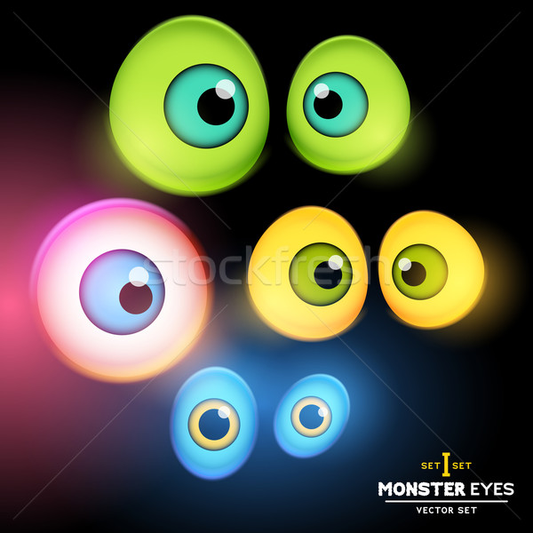 [[stock_photo]]: Monstre · globe · oculaire · ensemble · oeil · eps