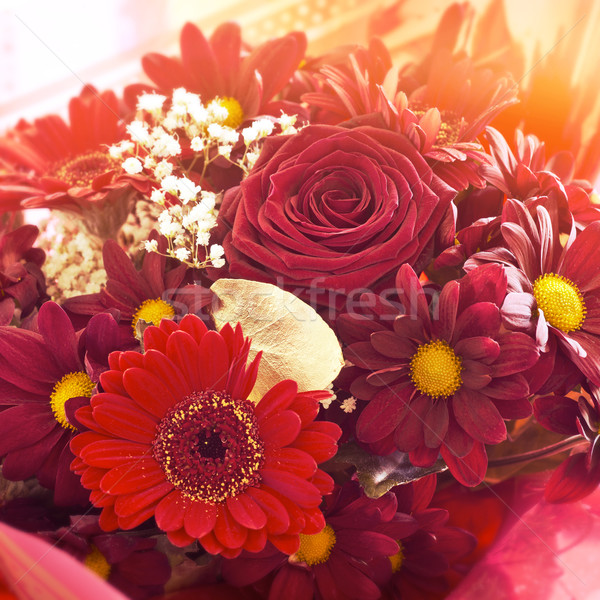 Klasszikus virág butik gyönyörű rózsa piros Stock fotó © solarseven