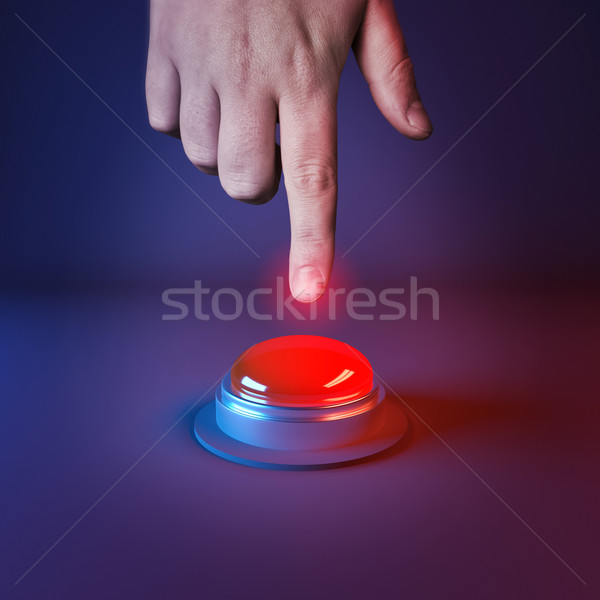 プッシング パニック ボタン 人 キーを押します ビッグ ストックフォト © solarseven
