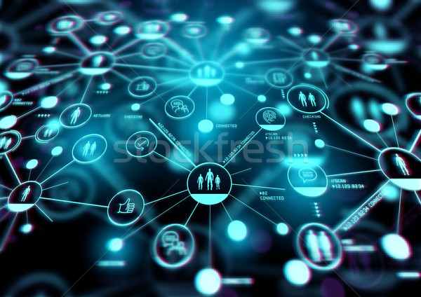 Kapcsolatok hálózat emberek technológia illusztráció tanulás Stock fotó © solarseven