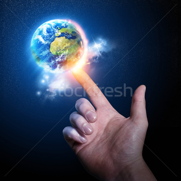 世界 指先 ビジネス 背景 スペース ネットワーク ストックフォト © solarseven
