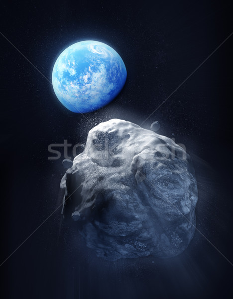 Large Meteor And Planet Earth Stock photo © solarseven