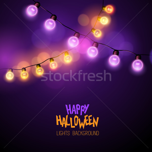 Halloween peri ışıklar dekorasyon Stok fotoğraf © solarseven
