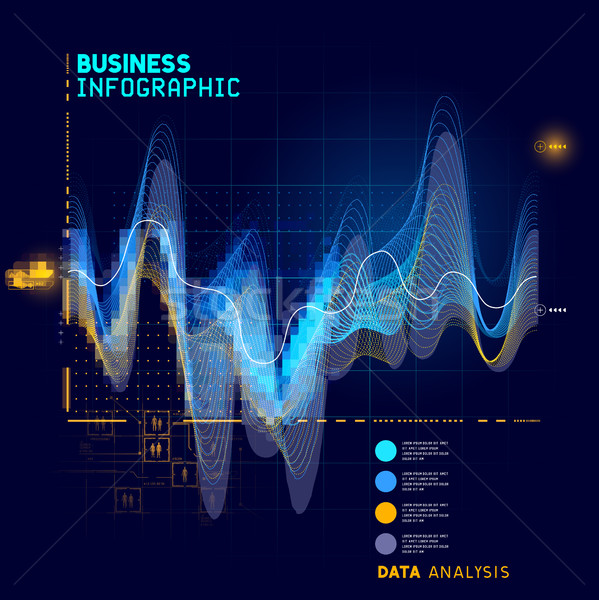 Techniques données communication détaillée graphe d'affaires Photo stock © solarseven