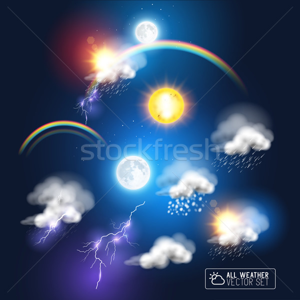 Modern Weather symbols Stock photo © solarseven