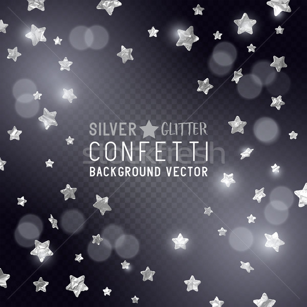 Silver Star Confetti Stock photo © solarseven