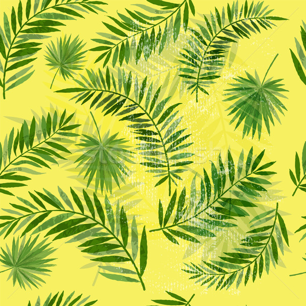 Vintage Seamless Palm Leaf Pattern Stock photo © solarseven