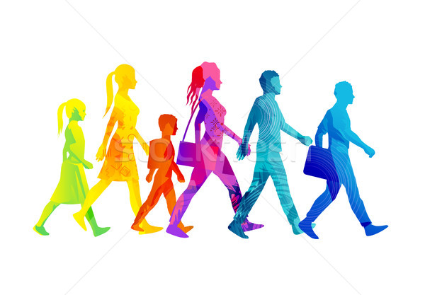 A Selection Of Busy Walking People Stock photo © solarseven