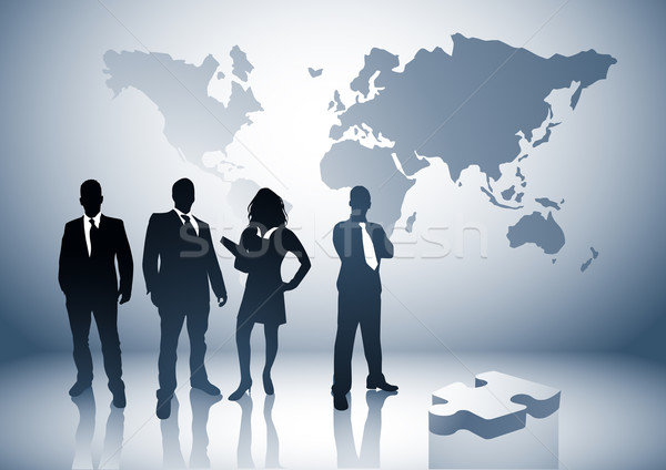 Stockfoto: Globale · strategie · professionele · team · wereld · achter