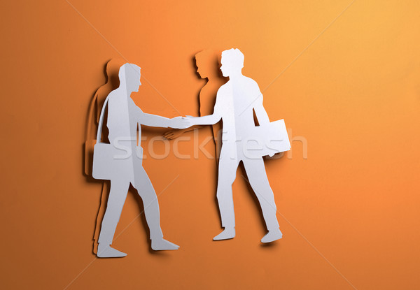 Paper Art -  Businessmen shaking hands On A Deal Stock photo © solarseven