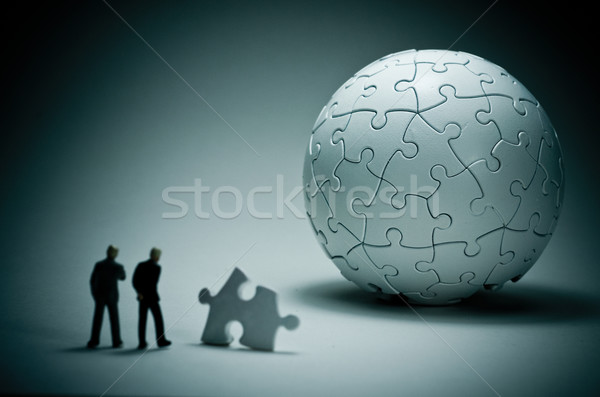 Stock fotó: Problémák · megoldások · makró · lövés · földgömb · puzzle