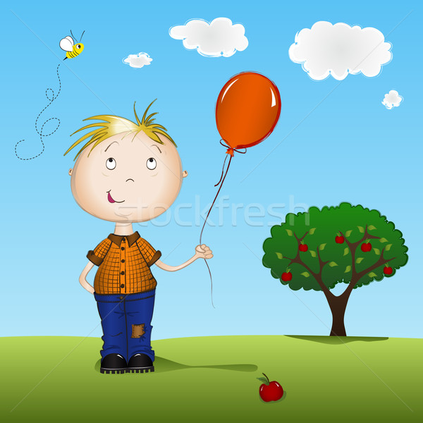 Ballon pommier arbre enfant [[stock_photo]] © soleilc