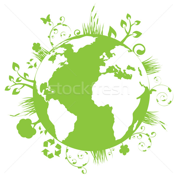 緑 地球 クリーン 花 草 世界中 ストックフォト © soleilc