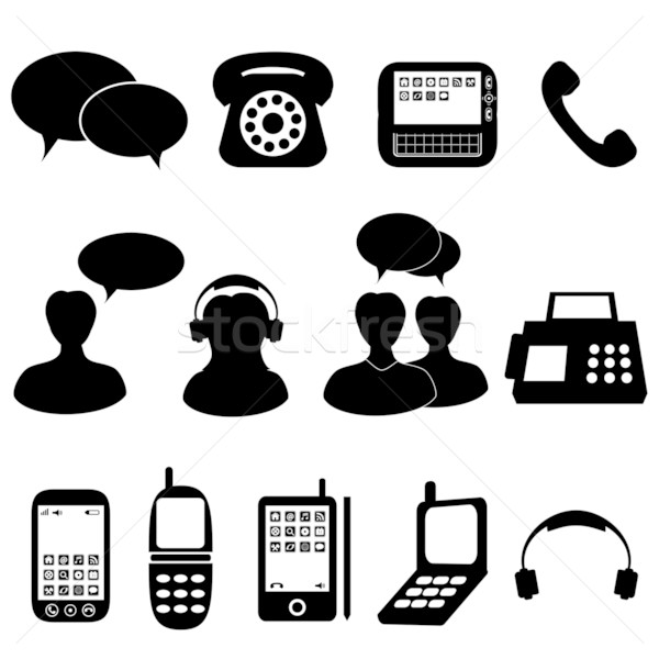 Telephone and communication icons Stock photo © soleilc