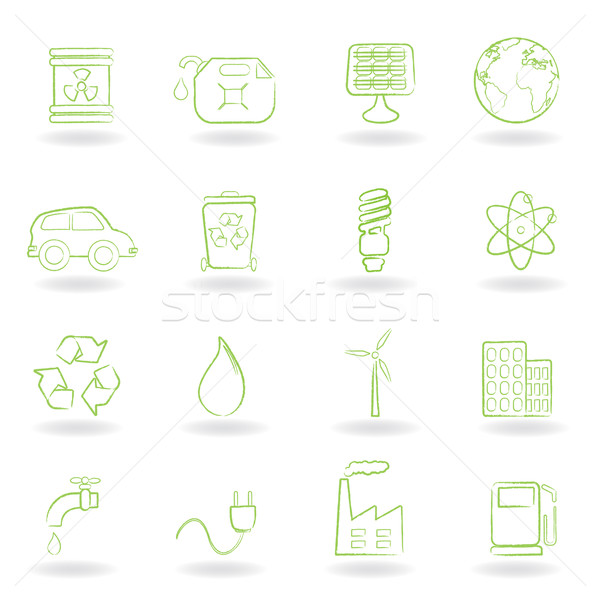 Environment and ecology icons Stock photo © soleilc