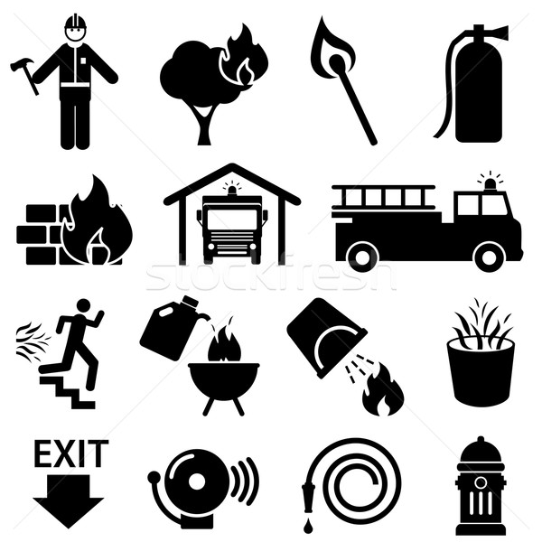 Stock photo: Fire safety icons