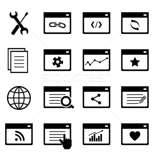 Search engine optimization icon set Stock photo © soleilc