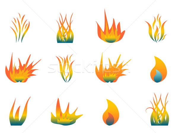 Chaud flammes blanche flamme dessin [[stock_photo]] © soleilc