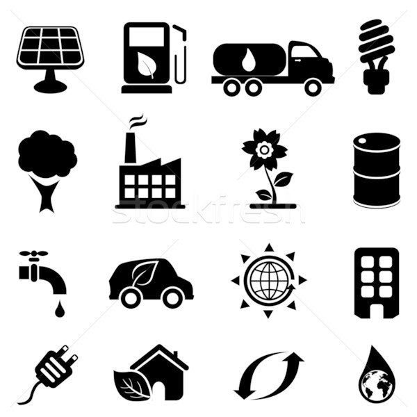 Eco and environment icons Stock photo © soleilc