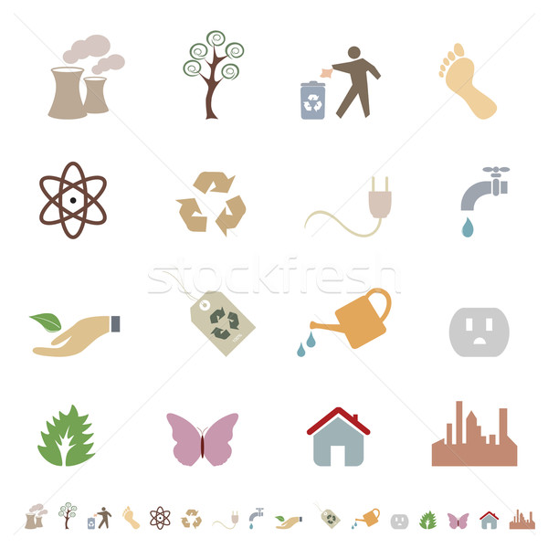 Propre environnement eco symboles respectueux de l'environnement Photo stock © soleilc