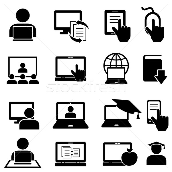 Online education and learning icons Stock photo © soleilc